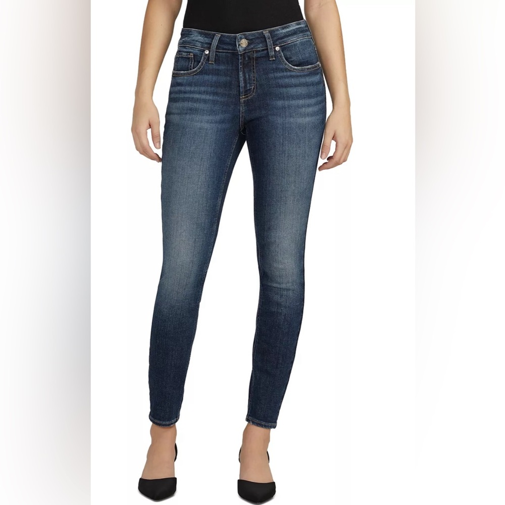 NWT Silver Jeans Elyse Comfort fit mid rise jeans skinny leg size 28W/29L
